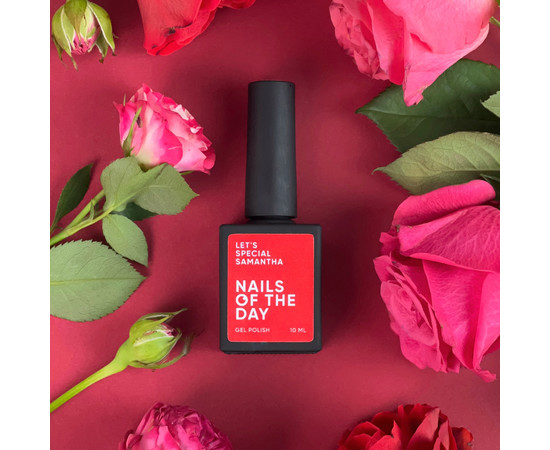 Зображення 4 Nails of the Day Let’s special Samantha - багряний(алий) гель лак для нігтів, що перекриває в один шар, 10  мл, Об'єм (мл, г): 10, Колір: Samantha