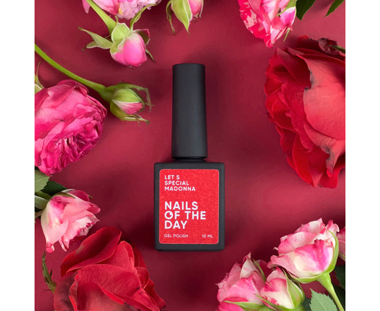 Изображение 4 Nails of the Day Let’s special Madonna - красный с блестками гель лак для ногтей, перекрывающий в один слой, 10 мл, Объем (мл, г): 10, Цвет: Madonna