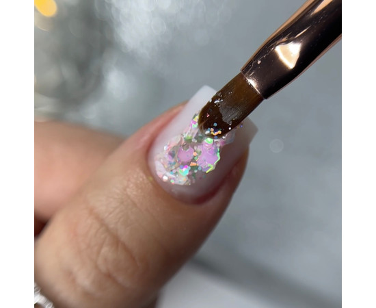 Изображение 3 Nails Of The Night Dream gel 01 - дизайн гель с невероятными шестигранниками разного размера и глитера для ногтей, 5 г, Объем (мл, г): 5, Цвет: 01