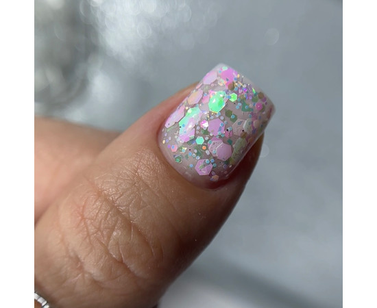 Изображение 4 Nails Of The Night Dream gel 01 - дизайн гель с невероятными шестигранниками разного размера и глитера для ногтей, 5 г, Объем (мл, г): 5, Цвет: 01