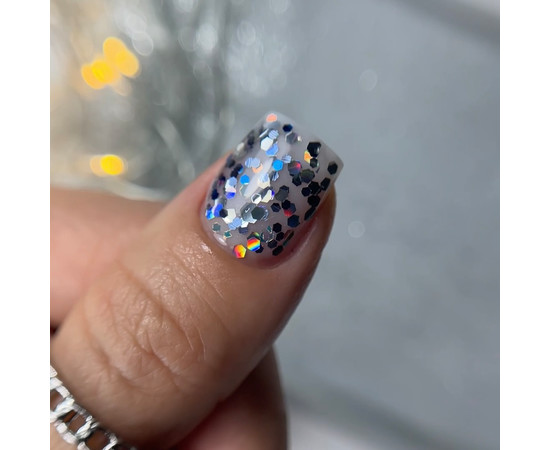 Зображення 4 Nails Of The Night Dream gel 02 - дизайн гель з неймовірними шестигранниками різного розміру та глітеру для нігтів, 5 г, Об'єм (мл, г): 5, Колір: 02