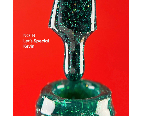 Зображення 2 Nails Of The Night Let’s special Kevin - світловідбиваючий рефлектів темно-зелений гель-лак для нігтів, що перекриває в один шар, 10  мл