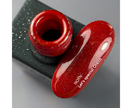 Зображення 2 Nails Of The Night Let’s special Oreiro - світло-червоний гель лак зі шимером світловідбиваючим для нігтів, що перекриває в один шар, 10  мл
