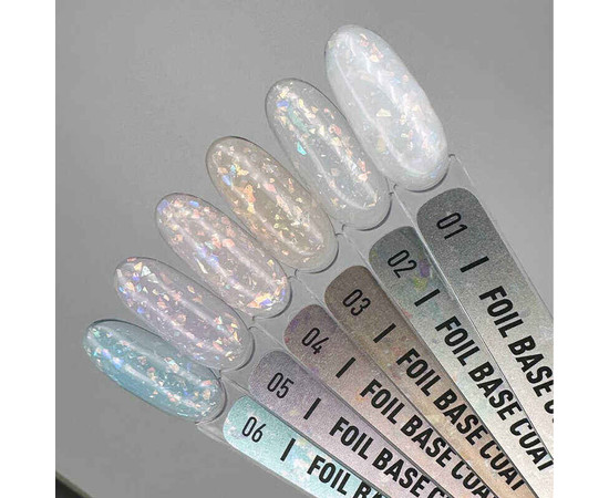 Зображення 2 База каучукова з поталлю NUB Foil Base Coat №02, 8 мл, Об'єм (мл, г): 8, Колір: 02