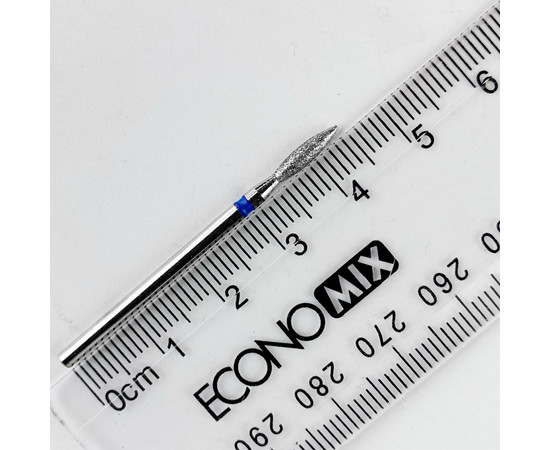 Зображення 2 Алмазна фреза Molekula 243/025B полум'я синя діаметр 2.5 мм / робоча частина 10 мм