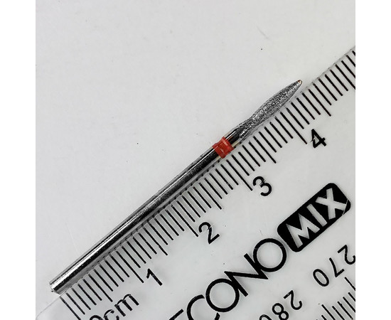 Зображення 2 Фреза алмазна Molekula 243/021R полум'я червоне діаметр 2.1 мм / робоча частина 8 мм