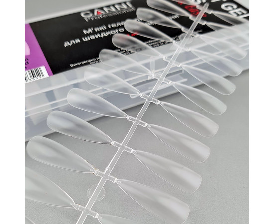 Зображення 2 Гелеві тіпси для швидкого нарощування CANNI Medium Almond матові, 240 шт