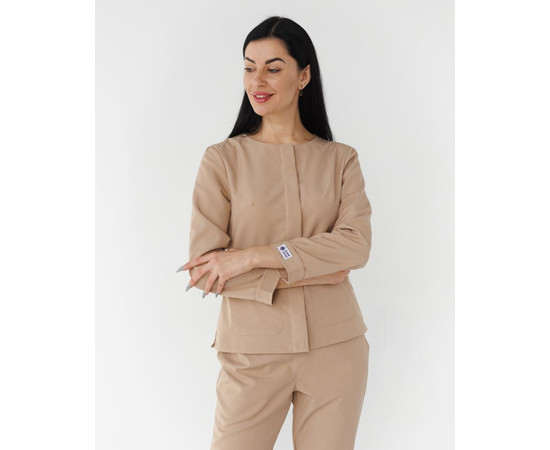 Зображення 7 Медичний костюм жіночий Жаклін пісочний (Віскоза "Еліт") р. 52, "БІЛИЙ ХАЛАТ" 440-323-920, Розмір: 52, Цвет: пісочний