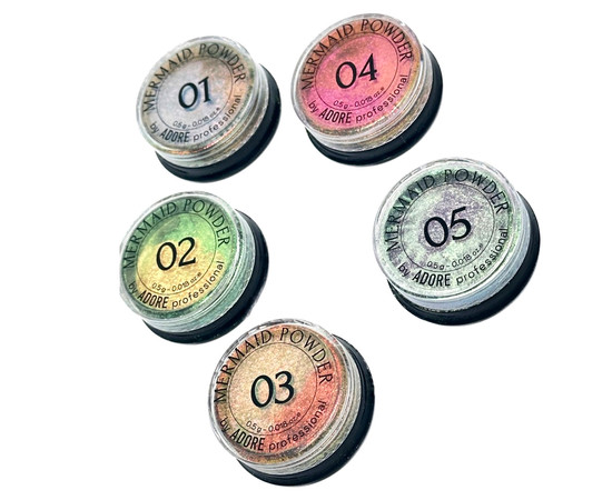 Зображення 3 Пудра-хамелеон для нігтів Adore Mermaid Powder №01, 0.5 г, Об'єм (мл, г): 0.5, Колір: 01