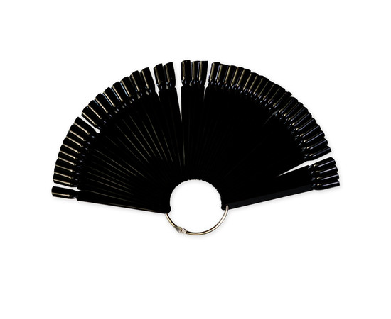 Зображення 2 Палітра для лаку віяло на кільці CANNI чорні тіпси, 50 шт