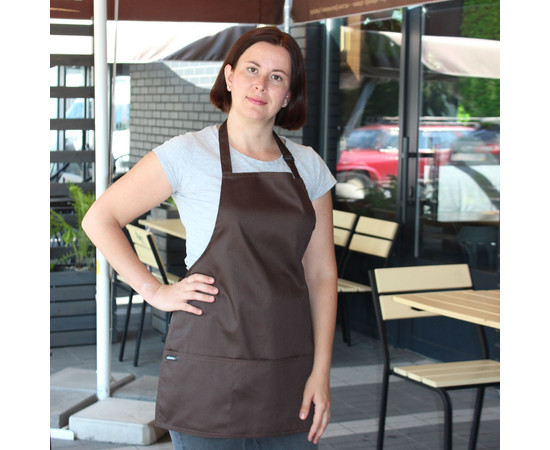 Зображення 2 Фартух укорочений з 3 кишенями коричневий Nibano 2003.BR