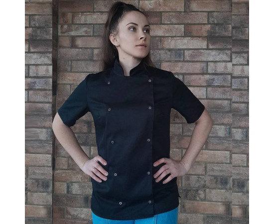 Зображення 2 Кітель жіночий короткий рукав чорний р. 2XL Nibano 4100.BL.XXL, Розмір: 2XL, Цвет: чорний