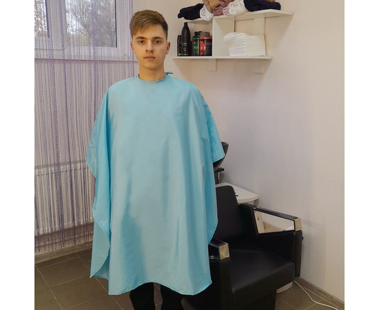 Зображення 2 Накидка перукарська світло-блакитна (Липучка) водостійка Nibano 4900.AB