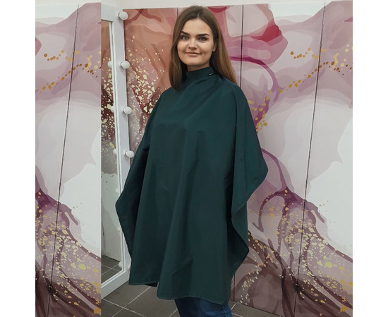 Зображення 2 Накидка перукарська темно-зелена (Липучка) водостійка Nibano 4900.BG