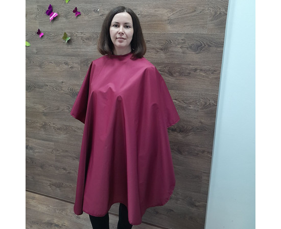 Зображення 2 Накидка перукарська бордова (Липучка) водостійка Nibano 4900.BU