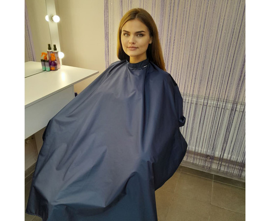 Зображення 2 Накидка перукарська темно-синя (Липучка) водостійка Nibano 4900.NA