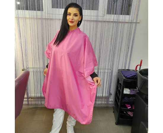 Изображение 2 Накидка парикмахерская розовый (Липучка) водонепроницаемая Nibano 4900.PI