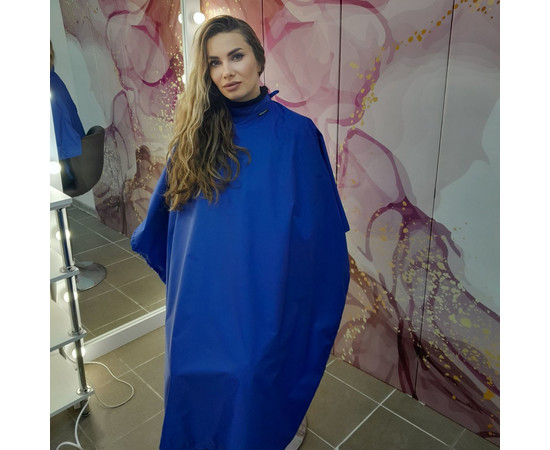 Зображення 2 Накидка перукарська синя (Липучка) водостійка Nibano 4900.RB