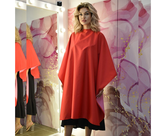 Зображення 2 Накидка перукарська червона (Липучка) водостійка Nibano 4900.RE