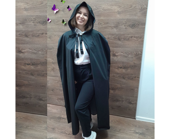 Зображення 2 Накидка з капюшоном чорна водостійка Nibano 4905.BL-0