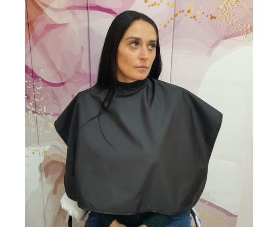 Зображення 2 Накидка для макіяжу чорна водостійка Nibano 4908.BL