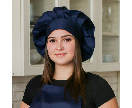 Зображення 2 Шапка шеф-кухаря темно-синя Nibano 6600.NA-0, Цвет: темно синій