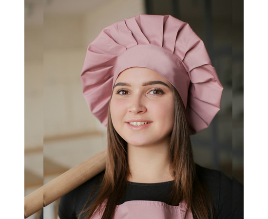 Зображення 2 Шапка шеф-кухаря попеляста троянда Nibano 6600.RG-0, Цвет: попеляста троянда