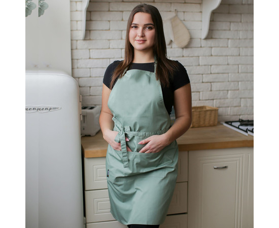 Зображення 2 Фартух класичний з кишенями оливковий Nibano 2023.OL-0