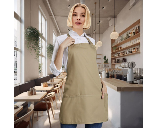 Изображение 2 Фартук укороченный с 3 карманами капучино Nibano 2003.CA-0