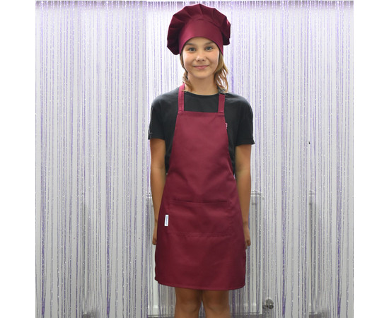 Зображення 2 Дитячий фартух бордовий р. 7-10 років Nibano 2093.BU-1