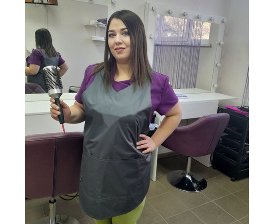 Зображення 2 Фартух двосторонній водонепроникний темно-сірий водостійкий Nibano 2913.DG