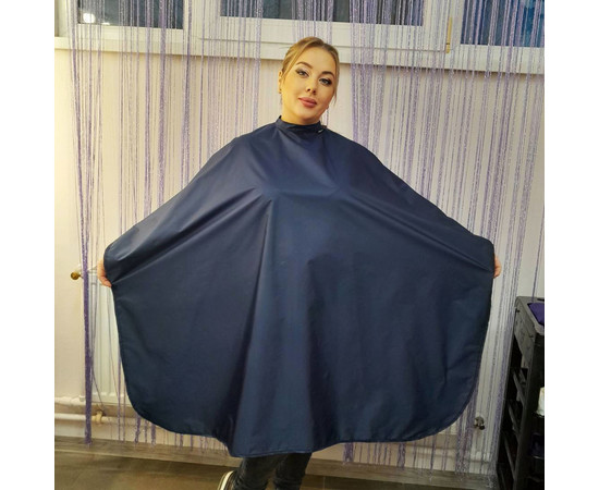 Зображення 2 Накидка перукарська темно-синя (Кнопки) водостійка Nibano 4901.NA-0