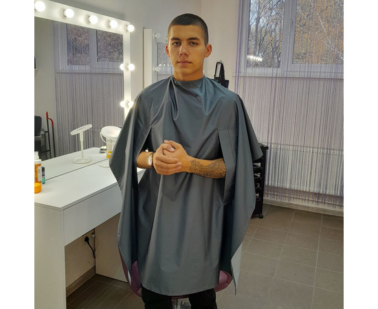 Зображення 2 Накидка з розрізами Мадрид темно-сіра (Кнопки) водостійка Nibano 4903.DG-0