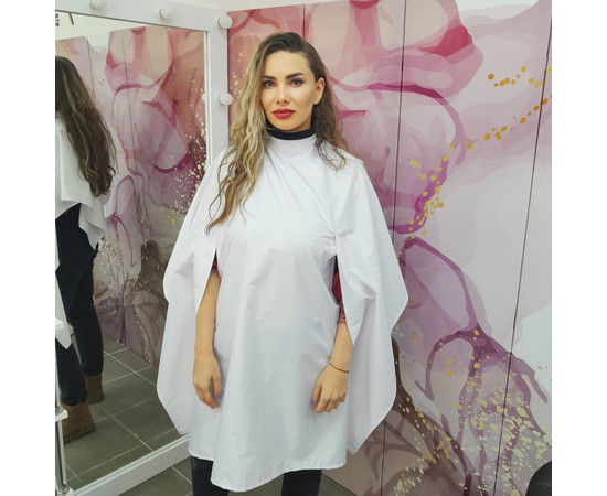 Зображення 2 Накидка з розрізами Мадрид біла (Кнопки) водостійка Nibano 4903.WH-0