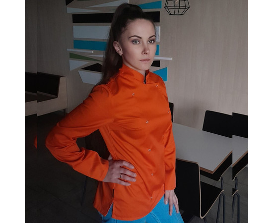 Зображення 2 Кітель жіночий довгий рукав помаранчевий р. 2XL Nibano 4101.OR-5, Розмір: 2XL, Цвет: помаранчевий