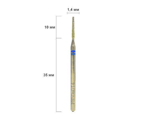 Зображення 2 Фреза алмазна Kodi голка червона діаметр 1.4 мм / робоча частина 10 мм