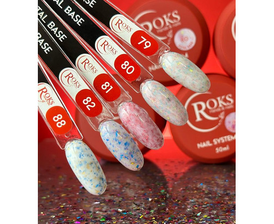Изображение 3 Камуфлирующая база для гель-лака Roks Rubber Base French Potal №81, 50 мл, Объем (мл, г): 50, Цвет: 081