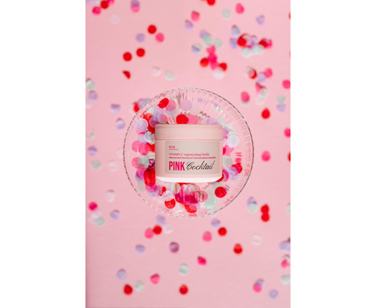 Изображение 4 Маска для лица регенерирующая с витамином С Eco.prof.cosmetics Pink Cocktail Vit C Regenerating Mask, 30 мл
