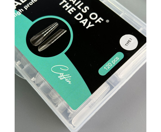 Зображення 4 Верхні форми для нарощування нігтів сучасний мигдаль Nails of the Day Dual Form Coffin Type 1, 120 шт