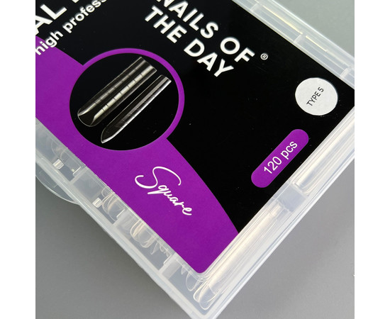 Зображення 4 Верхні форми для нарощування нігтів квадрат Nails of the Day Dual Form Coffin Type 5, 120 шт