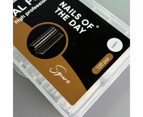 Зображення 4 Верхні форми для нарощування нігтів квадрат арочний для часткової корекції/нарощування Nails of the Day Dual Form Coffin Type 6