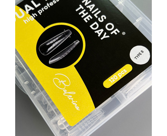 Изображение 4 Верхние формы для наращивания ногтей балерина Nails of the Day Dual Form Coffin Type 8 , 120 шт