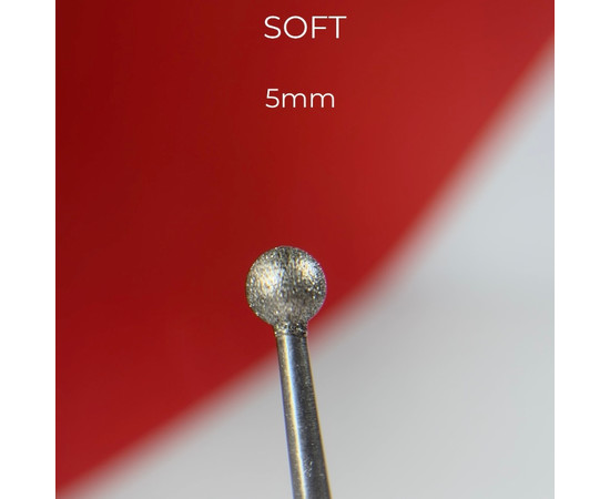 Зображення 2 Фреза діамантова Nails of the Day куля червона діаметр 5 мм / робоча частина 4.8 мм