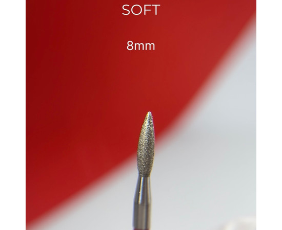 Зображення 2 Фреза алмазна Nails of the Day полум'я червона діаметр 2 мм / робоча частина 8 мм