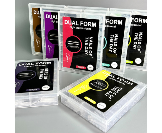 Зображення 8 Верхні форми для нарощування нігтів квадрат Nails of the Day Dual Form Coffin Type 5, 120 шт