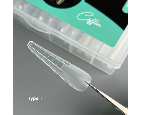 Зображення 2 Верхні форми для нарощування нігтів сучасний мигдаль Nails of the Day Dual Form Coffin Type 1, 120 шт