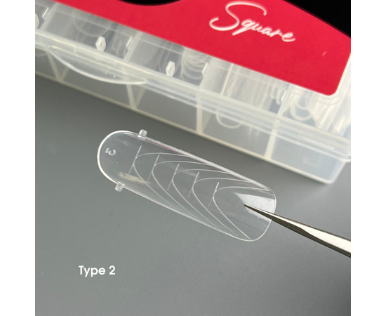 Изображение 2 Верхние формы для наращивания ногтей широкий квадрат/миндаль Nails of the Day Dual Form Coffin Type 2, 130 шт