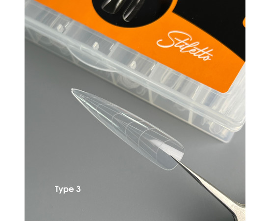 Зображення 2 Верхні форми для нарощування нігтів стилет/мигдаль Nails of the Day Dual Form Coffin Type 3, 120 шт