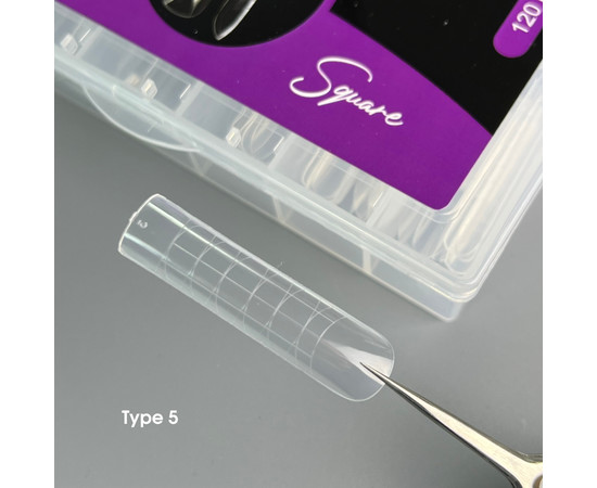 Зображення 2 Верхні форми для нарощування нігтів квадрат Nails of the Day Dual Form Coffin Type 5, 120 шт