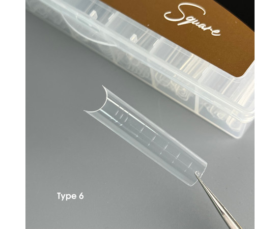 Зображення 2 Верхні форми для нарощування нігтів квадрат арочний для часткової корекції/нарощування Nails of the Day Dual Form Coffin Type 6